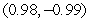 Use the total differential to approximate the change in   as (x, y)  varies from   to   . A)    B)    C)    D)    E)   