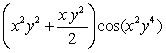 Let z = 5 + 4 sin(x<sup>2</sup>y<sup>4</sup>) . Find   . A)    B)  2xy<sup>3</sup> cos(x<sup>2</sup>y<sup>4</sup>)  C)  y<sup>3</sup> cos(x<sup>2</sup>y<sup>4</sup>)  D)  16x<sup>2</sup>y<sup>3</sup> cos(x<sup>2</sup>y<sup>4</sup>)  E)  x<sup>2</sup> cos(x<sup>2</sup>y<sup>4</sup>) 