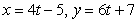 Find the arc length parameterization of the line   that has the same orientation as the given curve and uses   as a reference point. A)    B)    C)    D)    E)   
