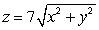 The equation of a surface is given in rectangular coordinates. Give the equation of the surface in cylindrical coordinates.  