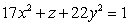 Identify the trace of the surface   when  