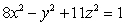 Identify the quadratic surface defined by   . A)  Ellipsoid B)  Hyperboloid of two sheets C)  Hyperboloid of one sheet D)  Hyperbolic paraboloid E)  Sphere