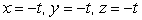 Lines   and   are A)  intersecting at one point B)  skew C)  parallel D)  perpendicular E)  the same line