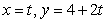 Lines   and   are A)  intersecting at one point, but not perpendicular B)  skew C)  parallel D)  perpendicular E)  the same line
