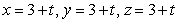 Lines   and   are A)  intersecting at one point B)  skew C)  parallel D)  perpendicular E)  the same line