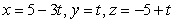 At what point does the line   intersect the plane containing the point (0, 0, 1)  which is parallel to the xy-plane? A)  (4, -6, 1)  B)  (5, 0,1)  C)  (-13, 6, 1)  D)  (-14, -5, 1)  E)  (2, -6, 1) 