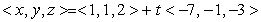 Find the parametric equations for the line whose vector form is given by   . A)    B)    C)    D)    , z = 1 E)   