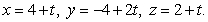 Find the point of intersection of the two lines L<sub>1:</sub> <sub> </sub>    and L<sub>2</sub>:  