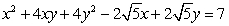 Rotate the coordinates to remove the xy-term. Then, name the conic.   A)  circle B)  hyperbola C)  ellipse D)  parabola