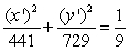 Find the ends of the minor axis of the ellipse   in the x'y'-coordinate system.