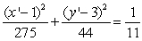 Find the center of the ellipse   in the x'y'-coordinate system.