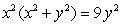 Express the given curve in polar coordinates.  