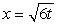 For the parametric curve:   , y = 6t<sup>2</sup> - 10, eliminate the parameter and express in rectangular form.