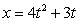 Find the equation of the tangent to the curve   and   at   .