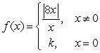 Show that   cannot be made continuous for any assigned value of the constant k.