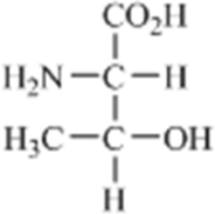 Which amino acid contains a nonpolar side chain? A)    B)    C)    D)    E)   