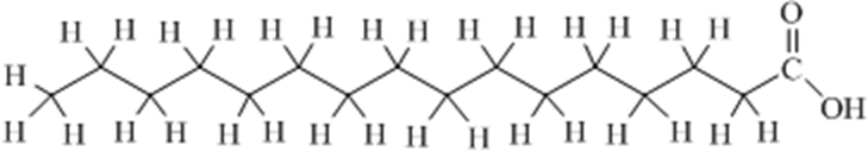 Which of the following best describes this molecule?   A) saturated fatty acid B) cis unsaturated fatty acid C) trans unsaturated fatty acid D) nucleic acid E) protein