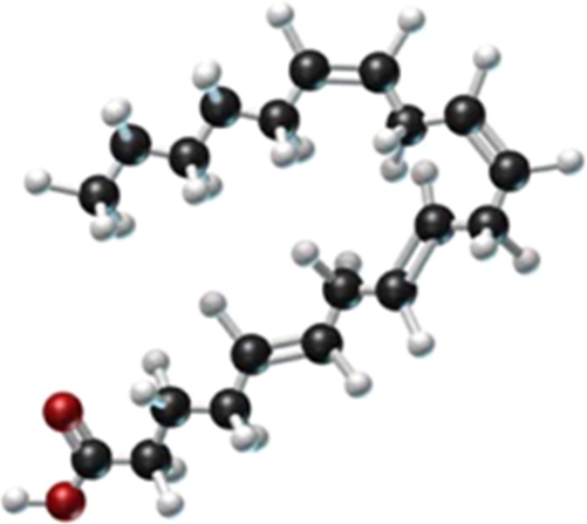 A triglyceride contains the following fatty acid.Is this triglyceride a solid fat or a liquid oil? Is it saturated or unsaturated? Does it contain cis or trans arrangements at the double bonds?   A) liquid oil, saturated, trans B) liquid oil, saturated, cis C) liquid oil, unsaturated, cis and trans D) solid fat, saturated, cis E) solid fat, unsaturated, trans