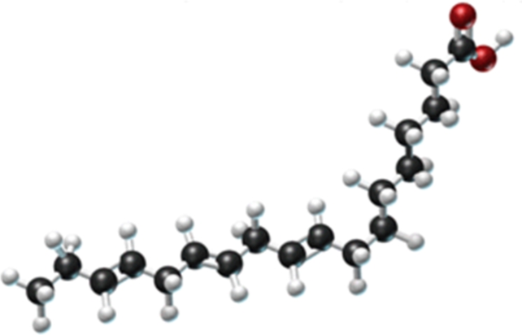 A triglyceride is formed from the following fatty acid.Is this triglyceride a solid fat or a liquid oil? Is it saturated or unsaturated? Does it have a cis or a trans arrangement?   A) liquid oil, saturated, trans B) liquid oil, saturated, cis C) liquid oil, unsaturated, cis D) solid fat, saturated, cis E) solid fat, unsaturated, trans
