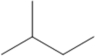 What is the IUPAC name of the compound shown in the figure?   A) pentane B) butane C) methylbutane D) 3-methylbutane E) methylpentane