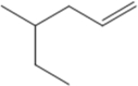 What is the IUPAC name of the compound shown in the figure?   A) methylhexene B) 4-methylhexene C) 2-methylhexene D) 4-methyl-1-hexene E) 4-ethyl-5-pentene