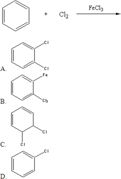 Identify the major product of the following catalyzed reaction.   A) A B) B C) C D) D E) No products.