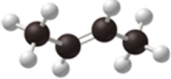 The following ball-and-stick model represents a molecule of butane.  