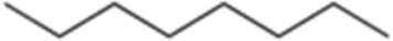 The following line structure represents a molecule of octane.  