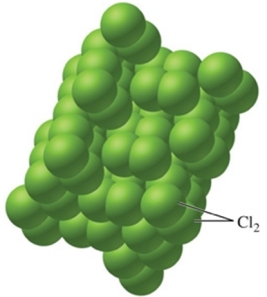 Identify the type of solid shown in the image.   A) metallic B) ionic C) network D) nonpolar molecular E) polar molecular