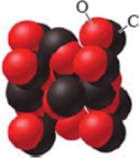 Identify the type of solid shown in the image.   A) metallic B) ionic C) network D) molecular E) amorphous