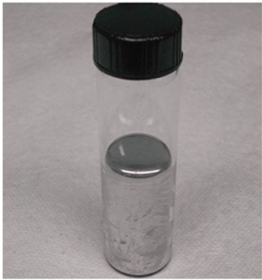 The substance shown in the figure must be a solid because you cannot see through it.  