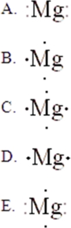 The Lewis symbol for Mg is:   A) A B) B C) C D) D E) E