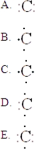 The Lewis symbol for C is:   A) A B) B C) C D) D E) E