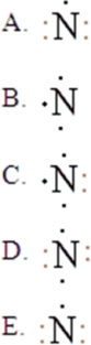 The Lewis symbol for N is:   A) A B) B C) C D) D E) E