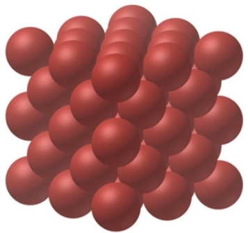 Which physical state is represented in this image?   A) gas B) liquid C) solid D) mixture