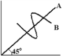 Figure 1-2   -Identify the slope of the two curves A and B in Figure 1-2. A)  A - zero,B - one. B)  A - one,B - zero. C)  A - one,B - different at different points. D)  A - different at different points,B - zero.