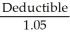 If the firm is fully insured (no deductible),the insurance company will pay for the loss regardless if whether the safety program is in force or not.Therefore,the end of period cash flows will be identical with or without the program and the NPV is -$250,000 reflecting the cost of the safety program. In order to give the firm the incentive to buy the insurance the NPV of the safety program must be positive. Another way of looking at this is to find the point where the PV of the expected deductible equals the cost of the safety program.Mathematically we have: (.08 - .03)   = $250,000,solving for the deductible =   = $5,250,000 To show that this indeed is the correct Answer: (.08)   = (.03)   - $250,000
