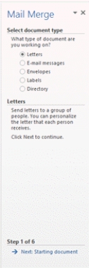   -Which step of the mail merge process is shown in the accompanying figure? A)  1 B)  2 C)  3 D)  4