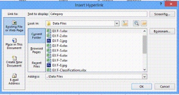   -In the accompanying figure,one of the files in the Data Files folder will be the ____. A)  ScreenTip B)  category C)  destination D)  hyperlink target
