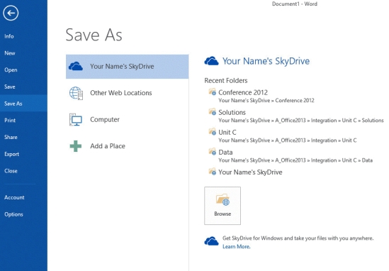   -In the accompanying figure,you can click Other Web Locations to view the files on your computer.