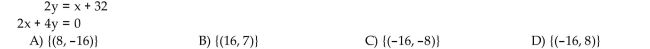 Solve the system of equations by the substitution method.