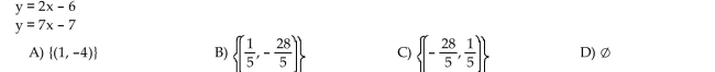Solve the system of equations by the substitution method.