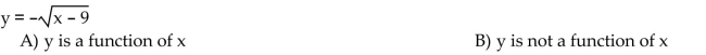 Determine whether the equation defines y as a function of x.