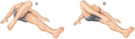   -The type of movement shown by the letter A is ____. A)  adduction B)  abduction C)  internal rotation D)  external rotation E)  left lateral flexion