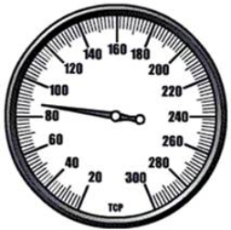 The measurement on this sphygmomanometer gauge is ________ mm Hg.  