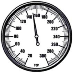 The measurement on this sphygmomanometer gauge is ________ mm Hg.  