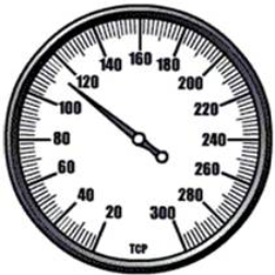 The measurement on this sphygmomanometer gauge is ________ mm Hg.  