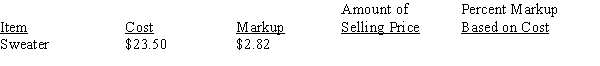 Calculate the missing information, rounding dollars to the nearest cent and percents to the nearest tenth percent:   <div style=padding-top: 35px> 