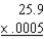 Multiply the decimals: