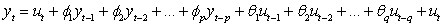 What type of a process is ?   A)  An autoregressive model  B)  An autoregressive moving average model C)  An autoregressive integrated moving average model D)  A periodic lag model